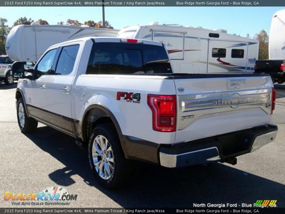 2015 Ford F150 King Ranch SuperCrew 4x4 White Platinum Tricoat / King Ranch Java/Mesa Photo #3