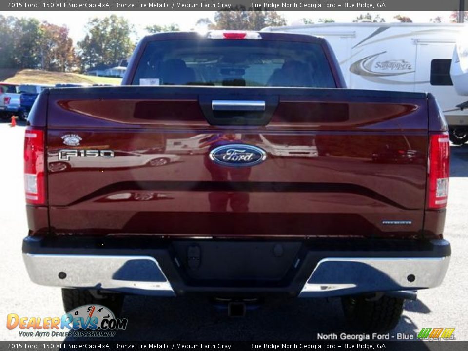 2015 Ford F150 XLT SuperCab 4x4 Bronze Fire Metallic / Medium Earth Gray Photo #4