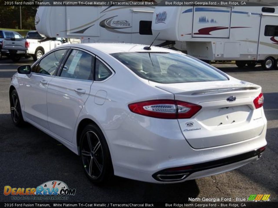 2016 Ford Fusion Titanium White Platinum Tri-Coat Metallic / Terracotta/Charcoal Black Photo #3