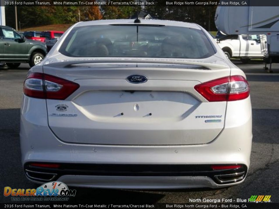 2016 Ford Fusion Titanium White Platinum Tri-Coat Metallic / Terracotta/Charcoal Black Photo #4