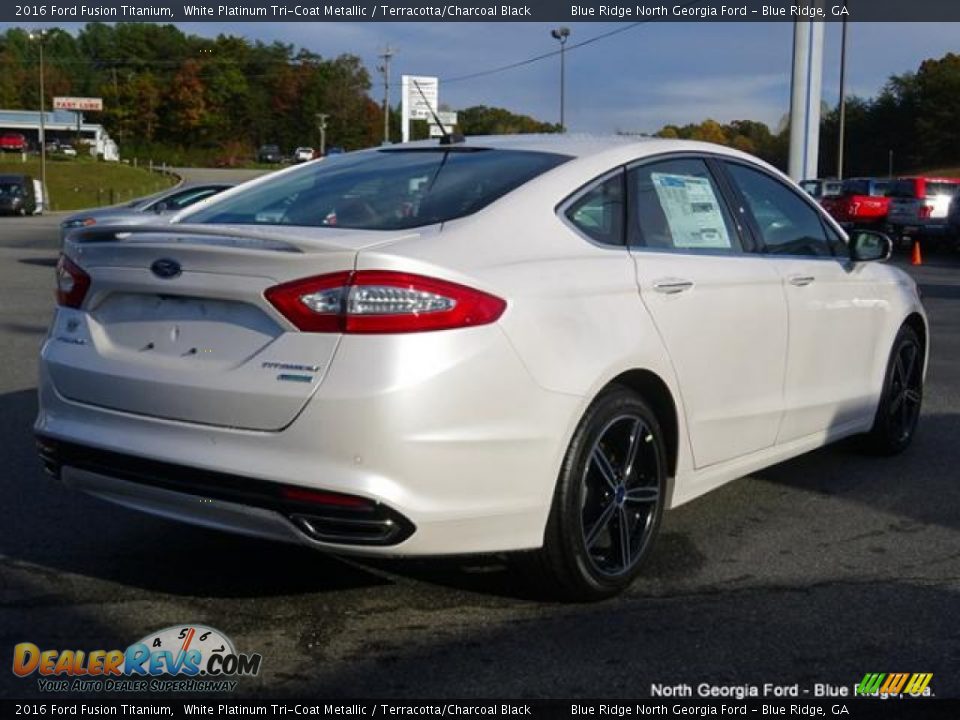 2016 Ford Fusion Titanium White Platinum Tri-Coat Metallic / Terracotta/Charcoal Black Photo #5