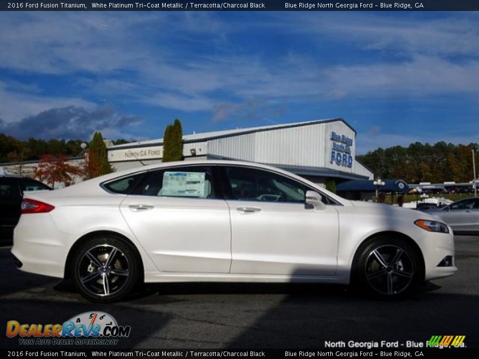 2016 Ford Fusion Titanium White Platinum Tri-Coat Metallic / Terracotta/Charcoal Black Photo #6