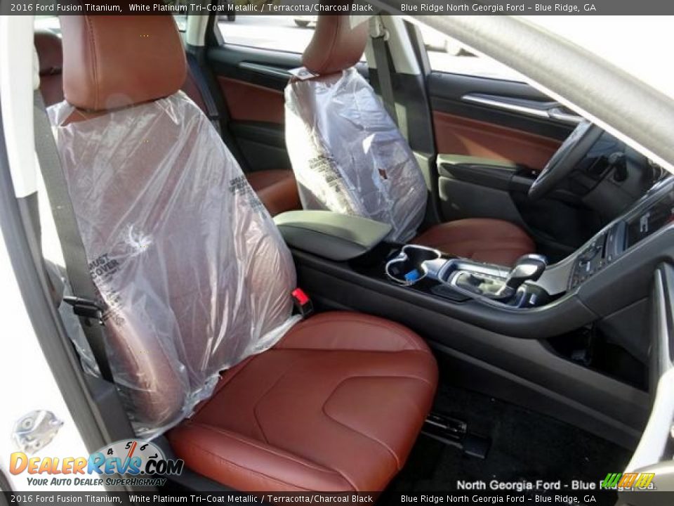 2016 Ford Fusion Titanium White Platinum Tri-Coat Metallic / Terracotta/Charcoal Black Photo #12