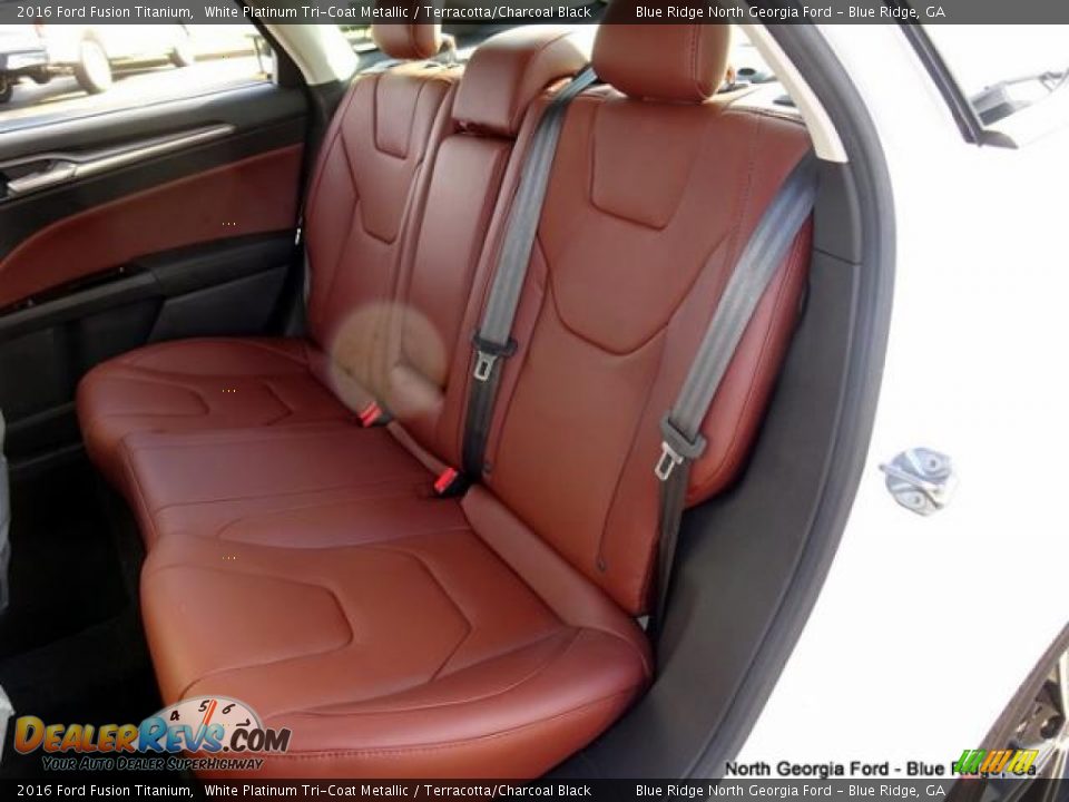 2016 Ford Fusion Titanium White Platinum Tri-Coat Metallic / Terracotta/Charcoal Black Photo #13