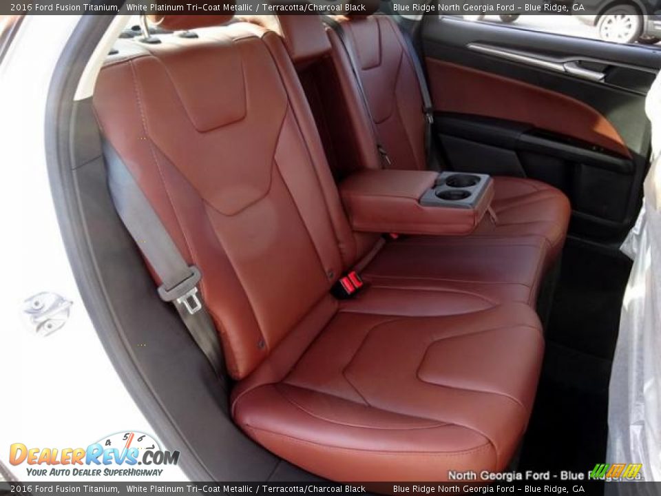 2016 Ford Fusion Titanium White Platinum Tri-Coat Metallic / Terracotta/Charcoal Black Photo #14