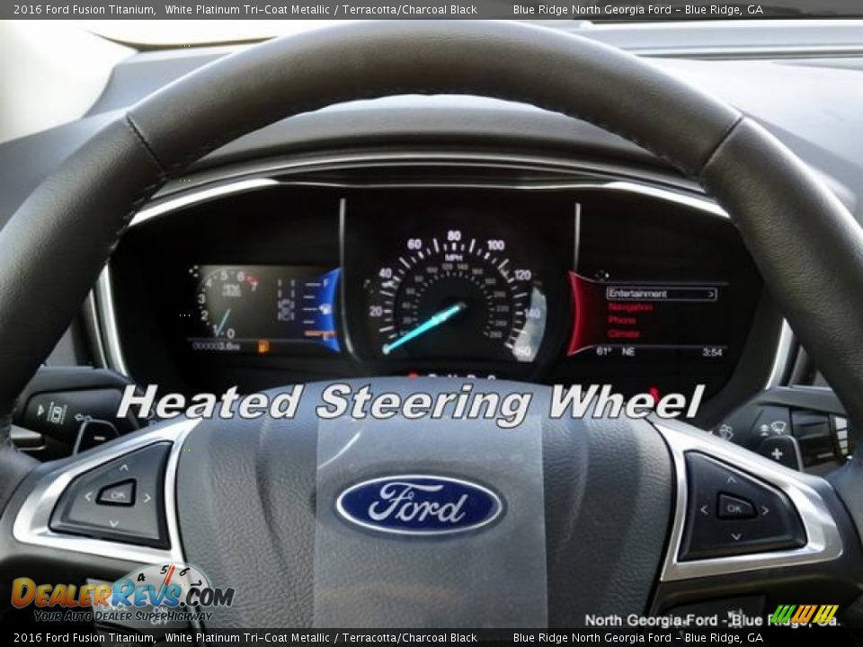2016 Ford Fusion Titanium White Platinum Tri-Coat Metallic / Terracotta/Charcoal Black Photo #19