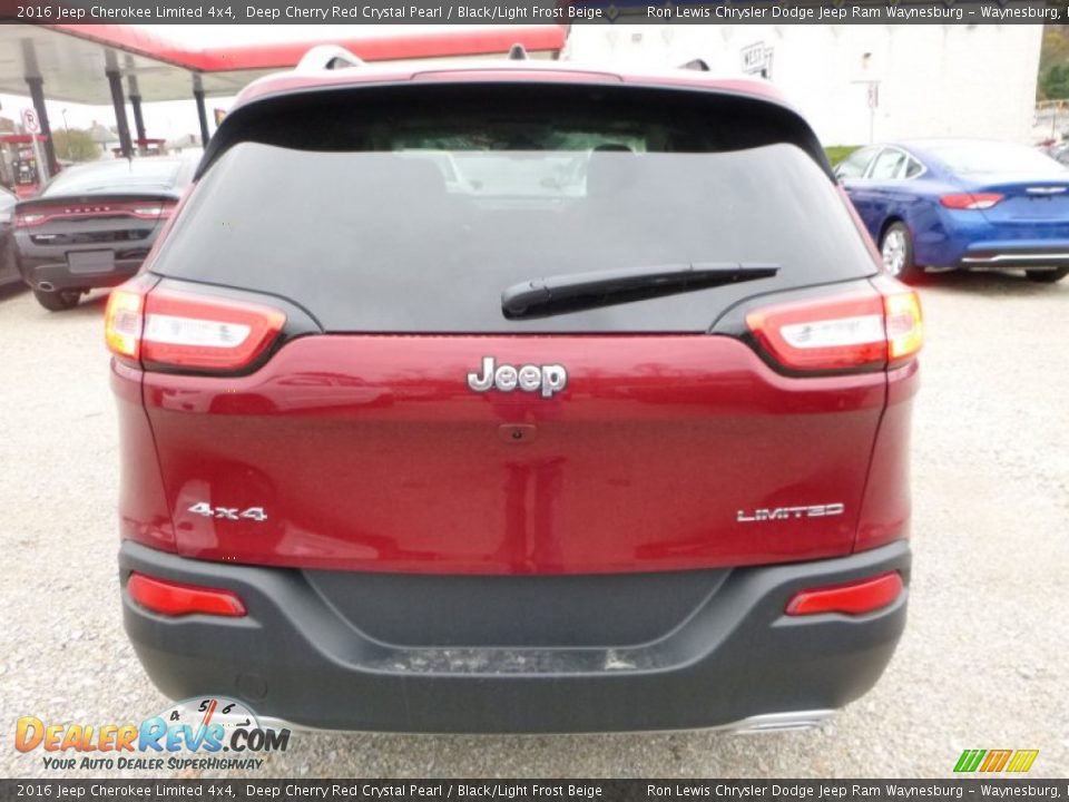 2016 Jeep Cherokee Limited 4x4 Deep Cherry Red Crystal Pearl / Black/Light Frost Beige Photo #6