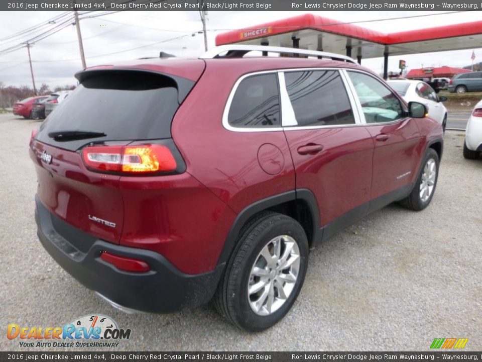 2016 Jeep Cherokee Limited 4x4 Deep Cherry Red Crystal Pearl / Black/Light Frost Beige Photo #7