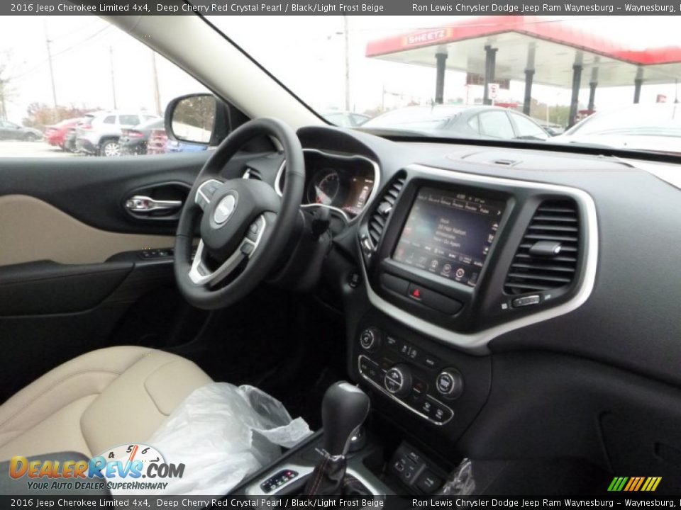 2016 Jeep Cherokee Limited 4x4 Deep Cherry Red Crystal Pearl / Black/Light Frost Beige Photo #10
