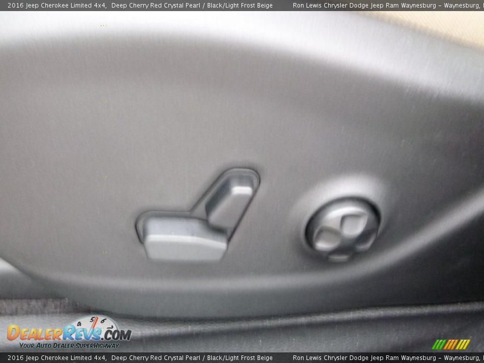 2016 Jeep Cherokee Limited 4x4 Deep Cherry Red Crystal Pearl / Black/Light Frost Beige Photo #16