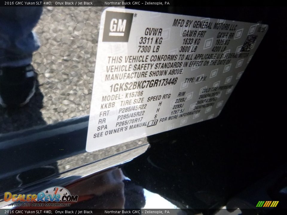 2016 GMC Yukon SLT 4WD Onyx Black / Jet Black Photo #15