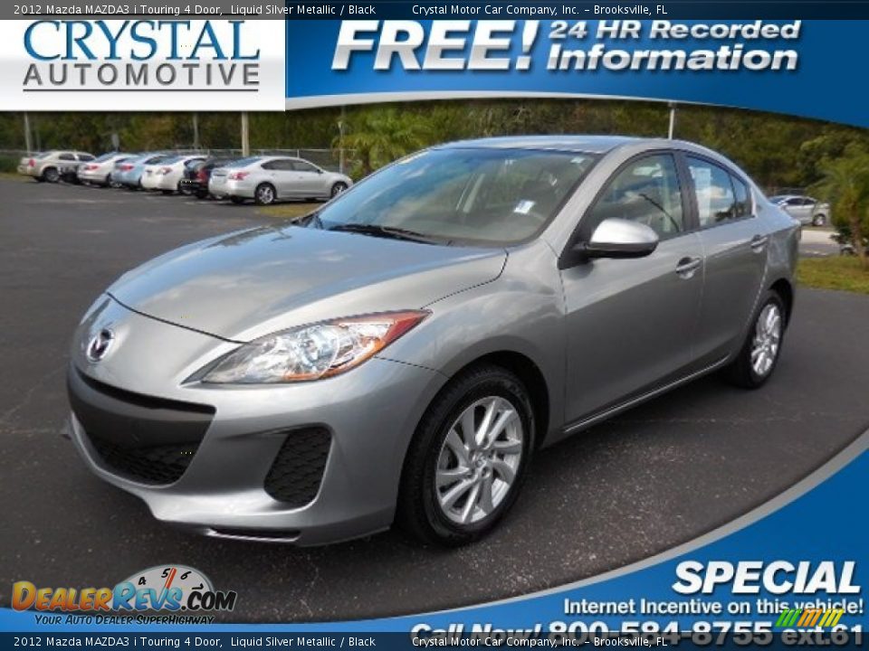 2012 Mazda MAZDA3 i Touring 4 Door Liquid Silver Metallic / Black Photo #1
