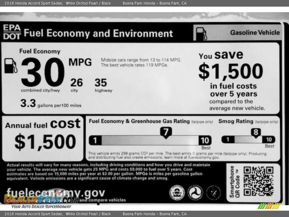 2016 Honda Accord Sport Sedan White Orchid Pearl / Black Photo #17