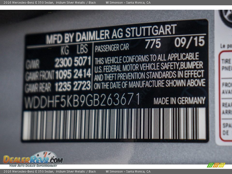 2016 Mercedes-Benz E 350 Sedan Iridium Silver Metallic / Black Photo #8