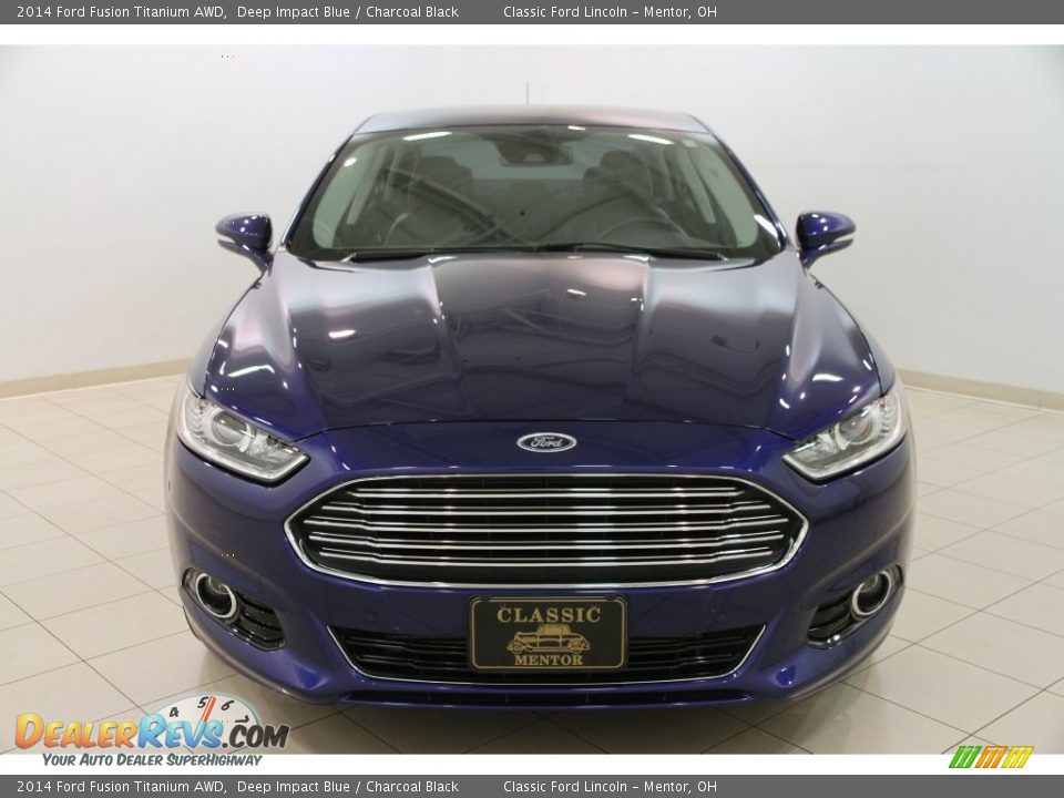2014 Ford Fusion Titanium AWD Deep Impact Blue / Charcoal Black Photo #2
