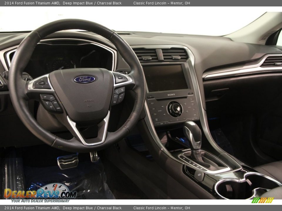 2014 Ford Fusion Titanium AWD Deep Impact Blue / Charcoal Black Photo #6