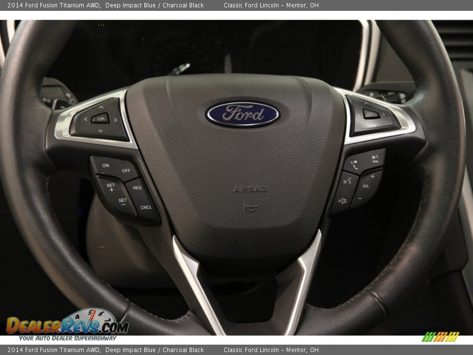 2014 Ford Fusion Titanium AWD Deep Impact Blue / Charcoal Black Photo #7