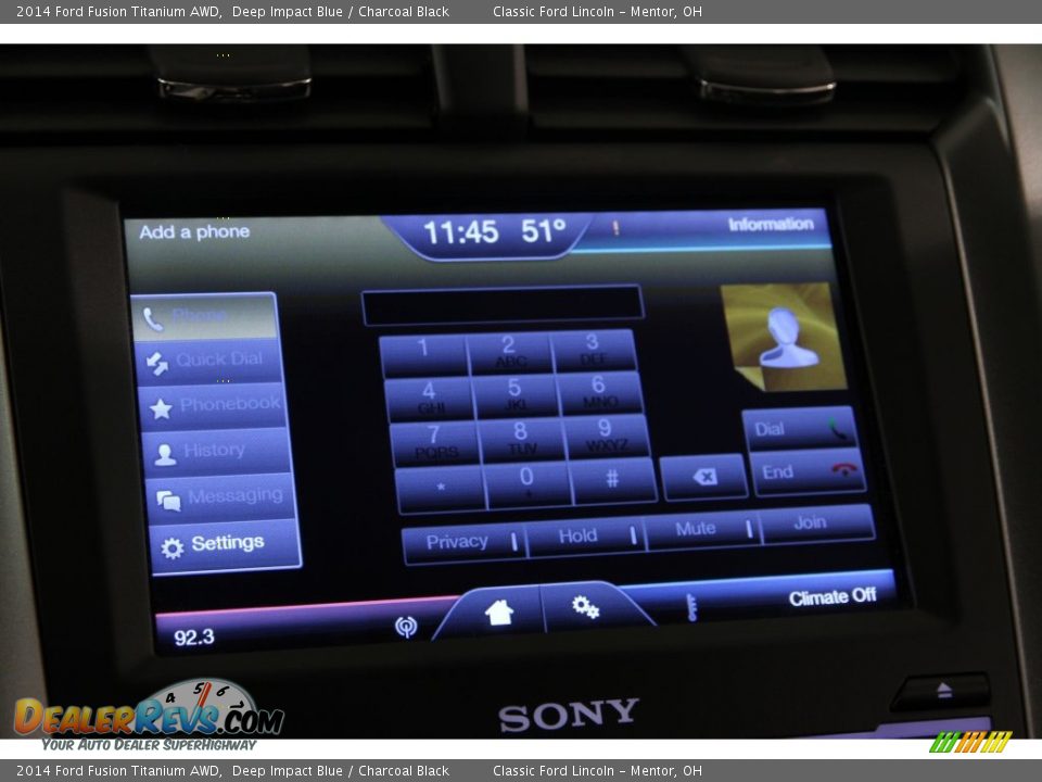 2014 Ford Fusion Titanium AWD Deep Impact Blue / Charcoal Black Photo #11