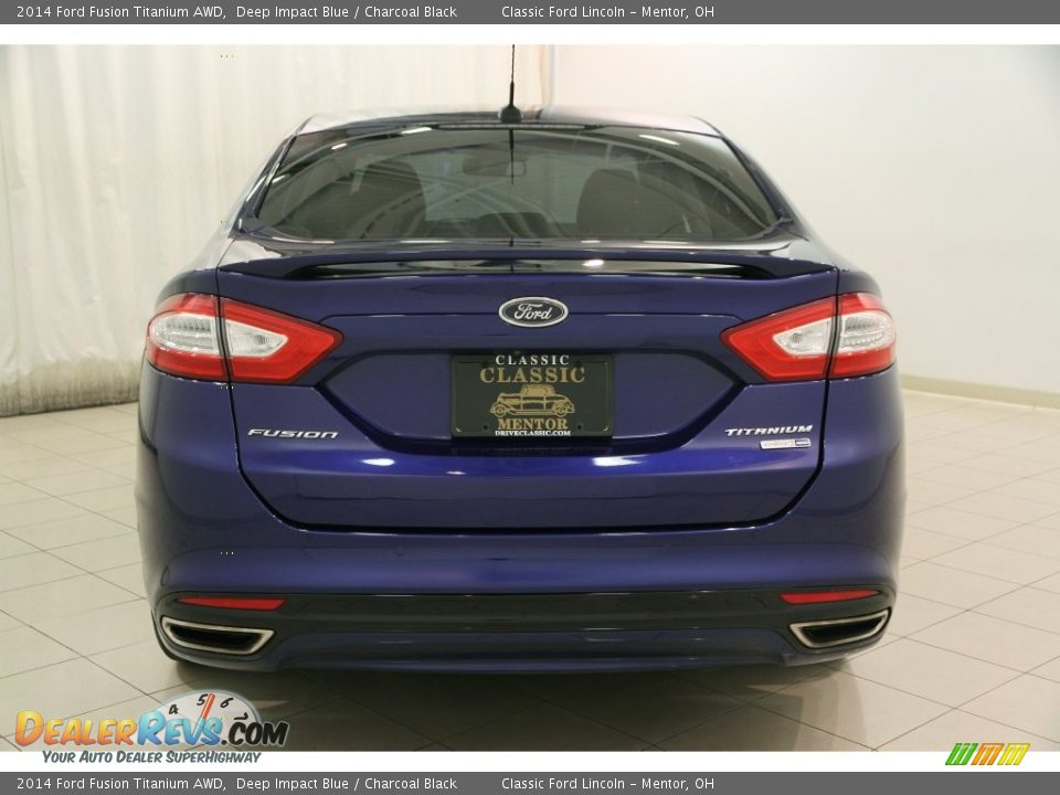 2014 Ford Fusion Titanium AWD Deep Impact Blue / Charcoal Black Photo #17
