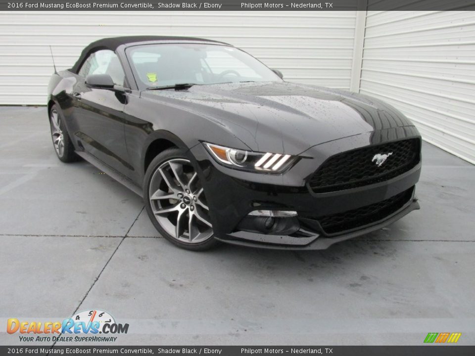 2016 Ford Mustang EcoBoost Premium Convertible Shadow Black / Ebony Photo #1