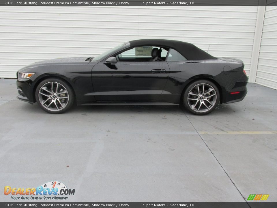 2016 Ford Mustang EcoBoost Premium Convertible Shadow Black / Ebony Photo #6