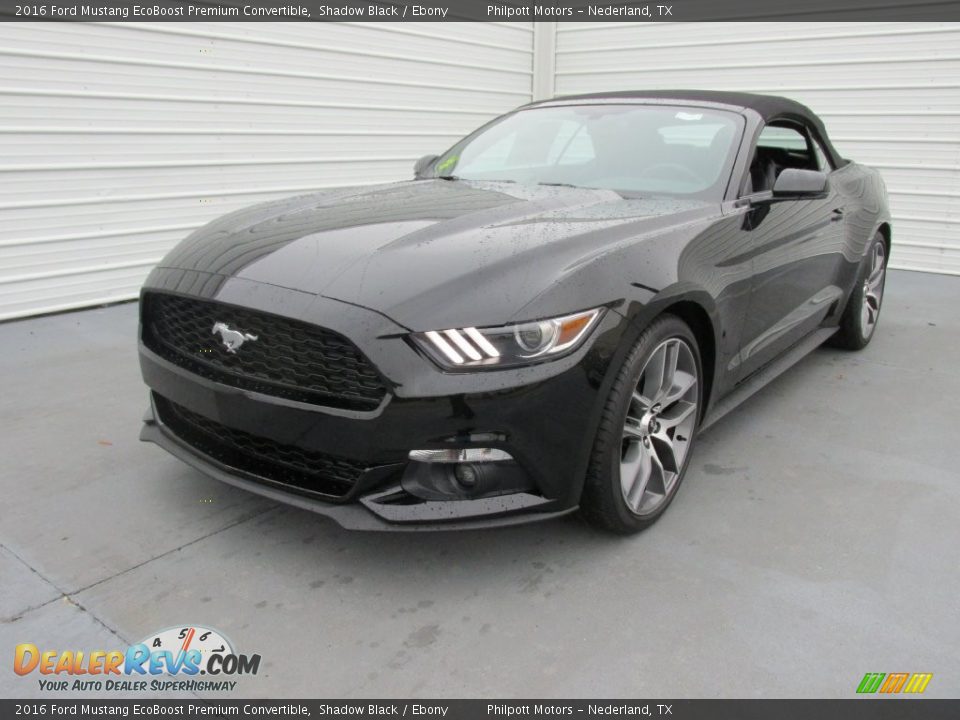 2016 Ford Mustang EcoBoost Premium Convertible Shadow Black / Ebony Photo #7