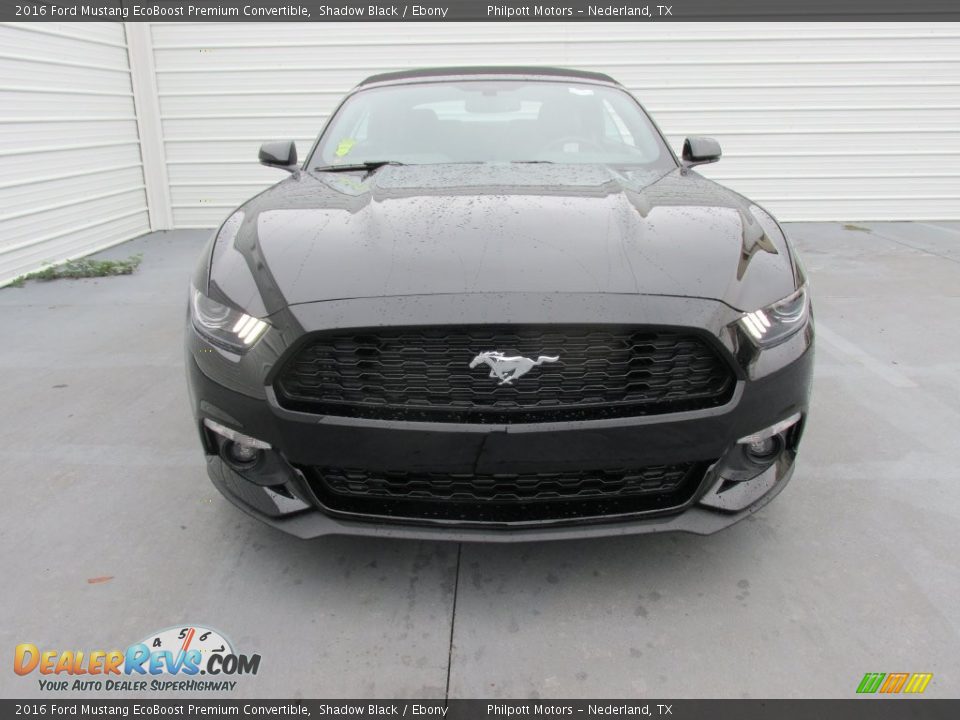 2016 Ford Mustang EcoBoost Premium Convertible Shadow Black / Ebony Photo #8