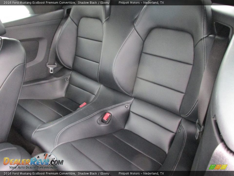 Rear Seat of 2016 Ford Mustang EcoBoost Premium Convertible Photo #21