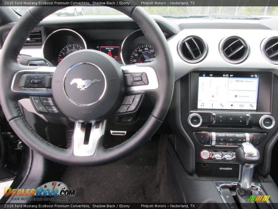 Dashboard of 2016 Ford Mustang EcoBoost Premium Convertible Photo #22