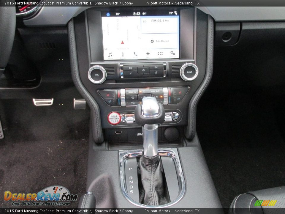 Controls of 2016 Ford Mustang EcoBoost Premium Convertible Photo #23