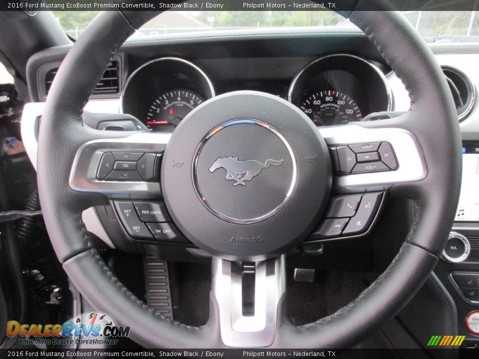 2016 Ford Mustang EcoBoost Premium Convertible Steering Wheel Photo #27