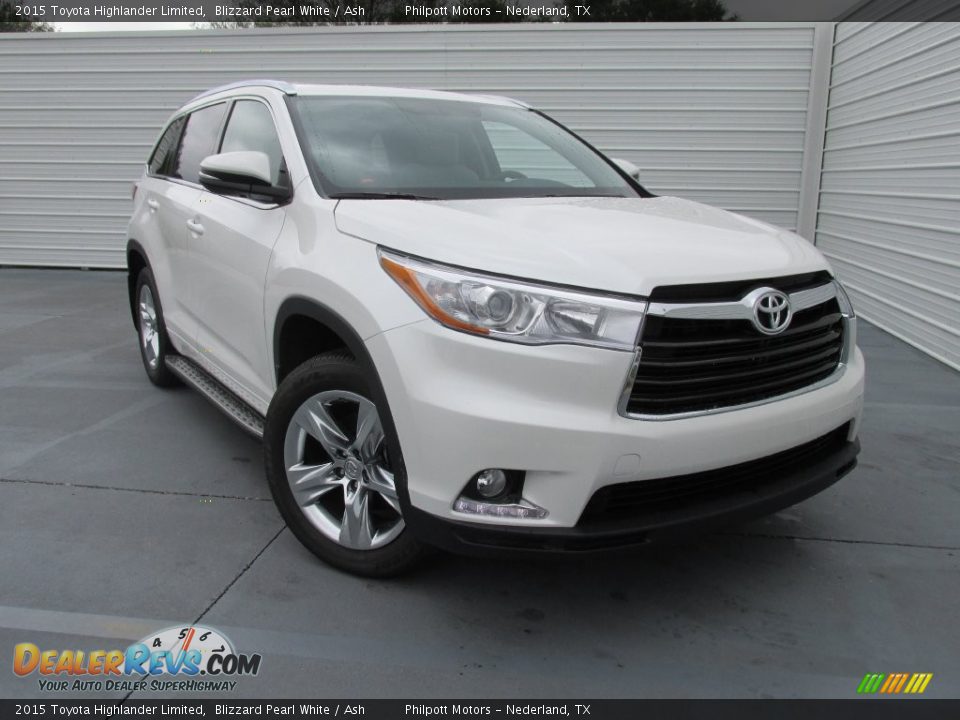 2015 Toyota Highlander Limited Blizzard Pearl White / Ash Photo #1