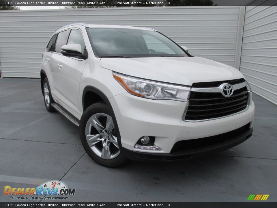 2015 Toyota Highlander Limited Blizzard Pearl White / Ash Photo #2