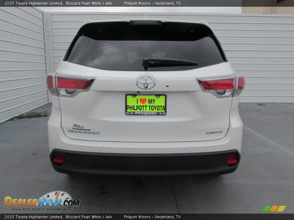 2015 Toyota Highlander Limited Blizzard Pearl White / Ash Photo #5