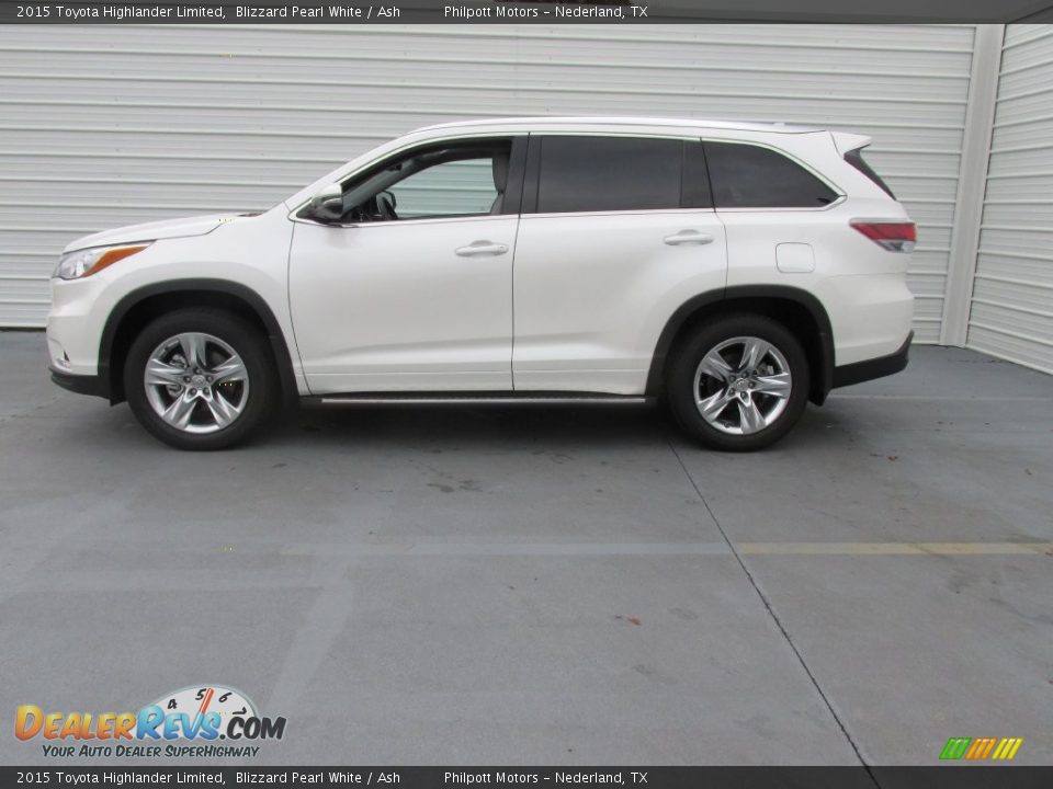 2015 Toyota Highlander Limited Blizzard Pearl White / Ash Photo #6