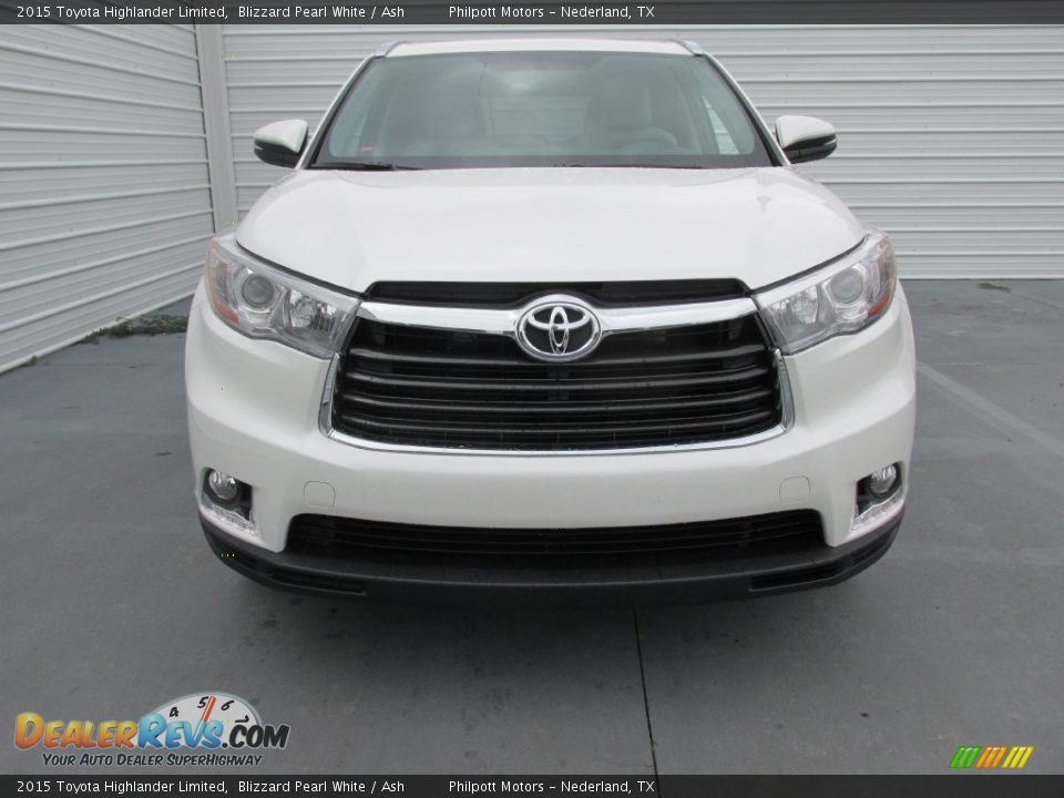 2015 Toyota Highlander Limited Blizzard Pearl White / Ash Photo #8
