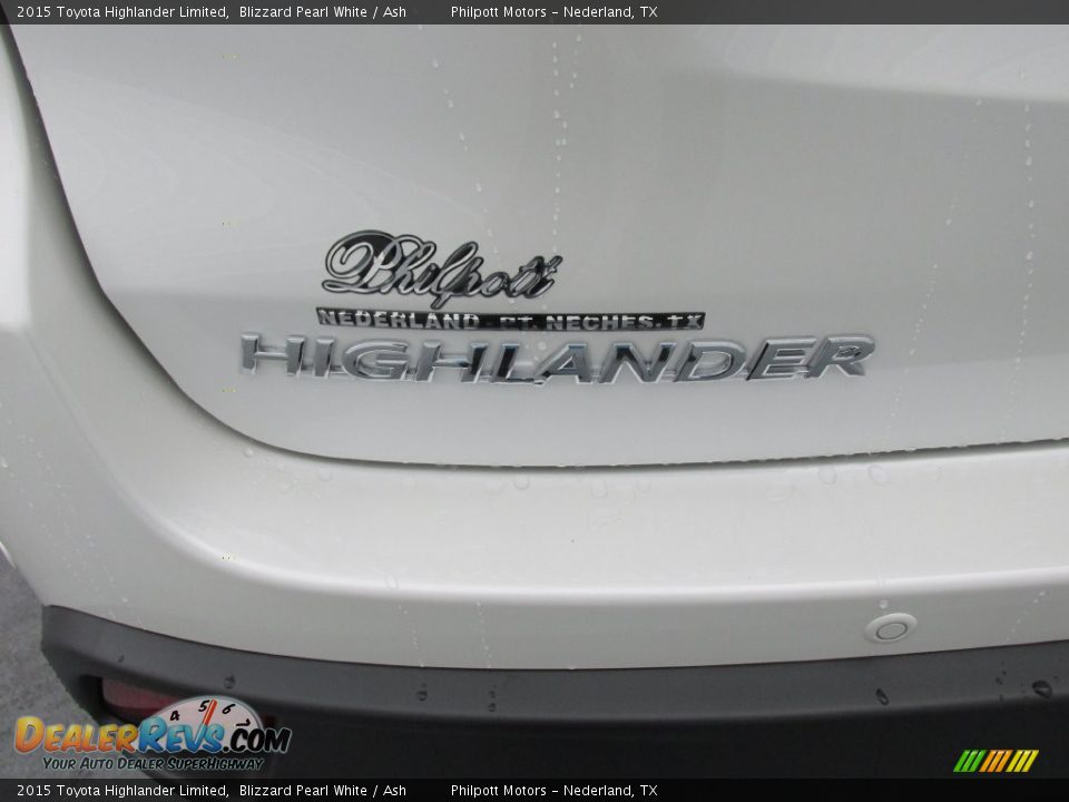 2015 Toyota Highlander Limited Blizzard Pearl White / Ash Photo #13
