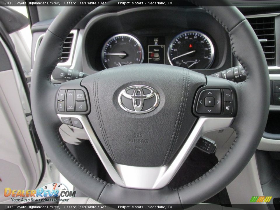 2015 Toyota Highlander Limited Blizzard Pearl White / Ash Photo #33