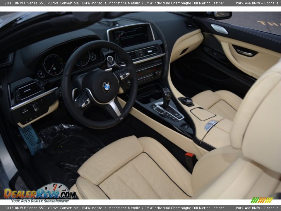 BMW Individual Champagne Full Merino Leather Interior - 2015 BMW 6 Series 650i xDrive Convertible Photo #11