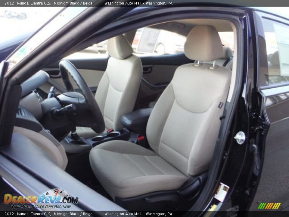 2012 Hyundai Elantra GLS Midnight Black / Beige Photo #10