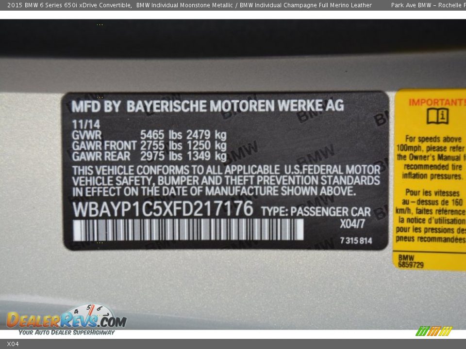 BMW Color Code X04 BMW Individual Moonstone Metallic