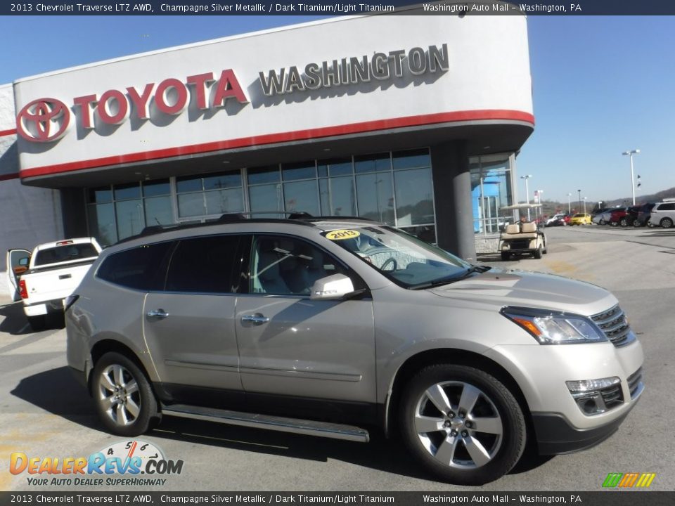 2013 Chevrolet Traverse LTZ AWD Champagne Silver Metallic / Dark Titanium/Light Titanium Photo #2