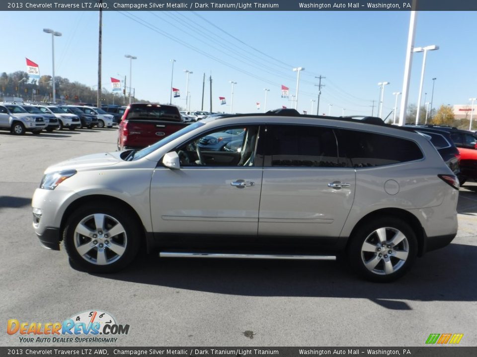 2013 Chevrolet Traverse LTZ AWD Champagne Silver Metallic / Dark Titanium/Light Titanium Photo #5