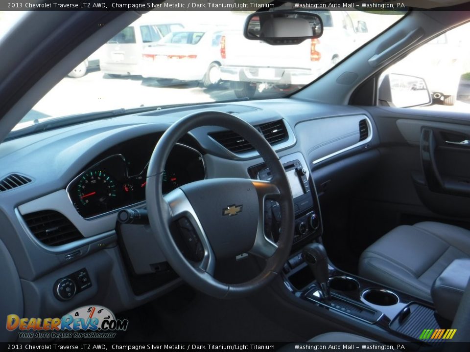 2013 Chevrolet Traverse LTZ AWD Champagne Silver Metallic / Dark Titanium/Light Titanium Photo #12