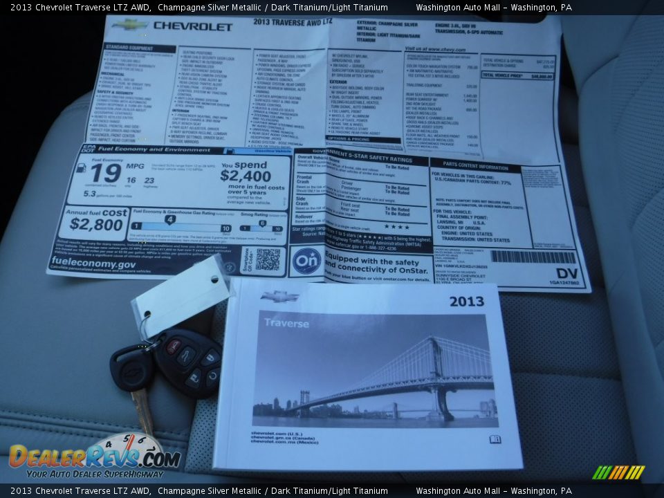 2013 Chevrolet Traverse LTZ AWD Champagne Silver Metallic / Dark Titanium/Light Titanium Photo #23