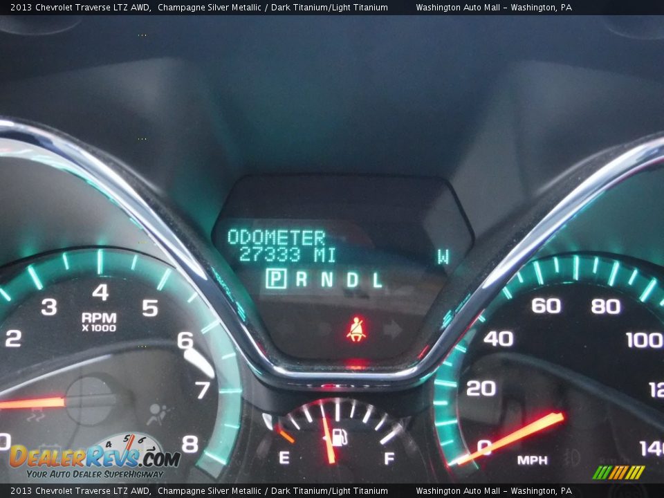 2013 Chevrolet Traverse LTZ AWD Champagne Silver Metallic / Dark Titanium/Light Titanium Photo #25
