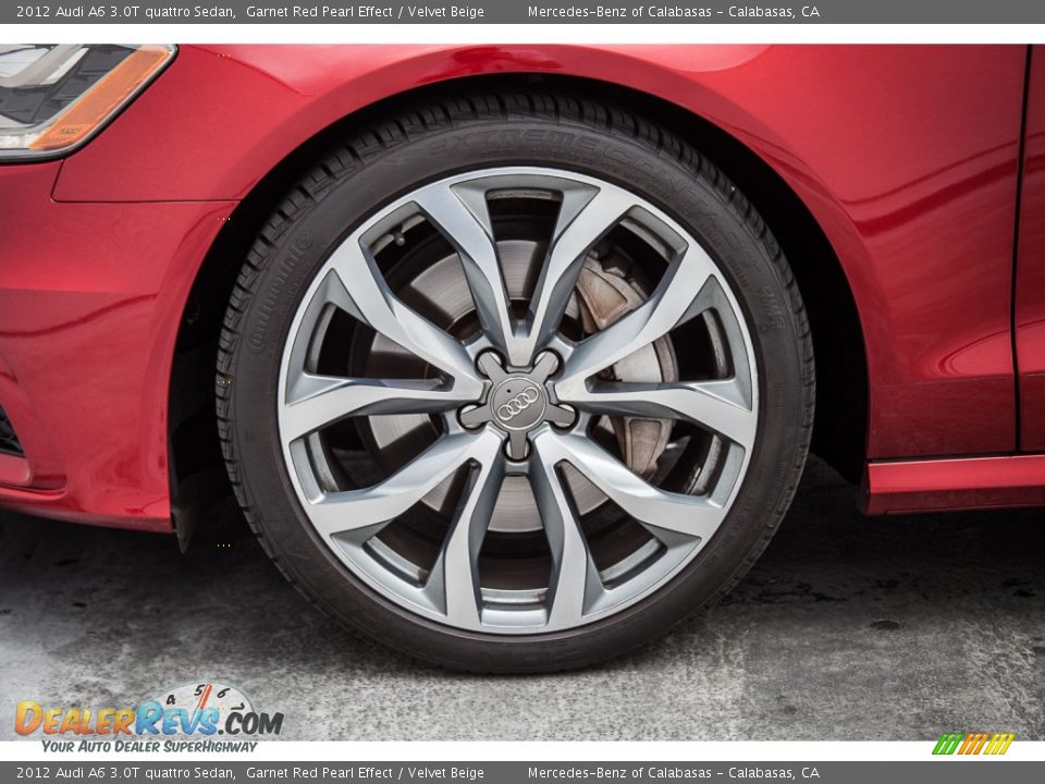 2012 Audi A6 3.0T quattro Sedan Garnet Red Pearl Effect / Velvet Beige Photo #9