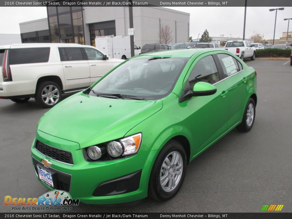 2016 Chevrolet Sonic LT Sedan Dragon Green Metallic / Jet Black/Dark Titanium Photo #2