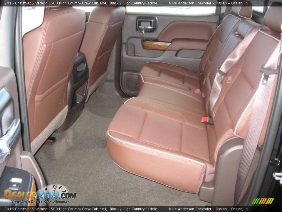 Rear Seat of 2016 Chevrolet Silverado 1500 High Country Crew Cab 4x4 Photo #13