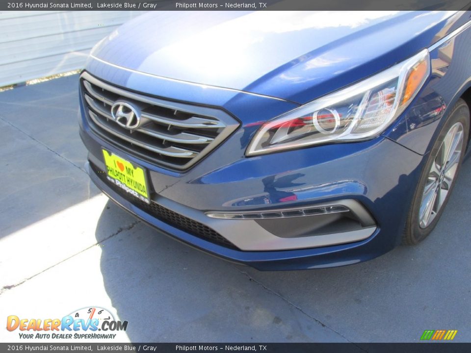 2016 Hyundai Sonata Limited Lakeside Blue / Gray Photo #11